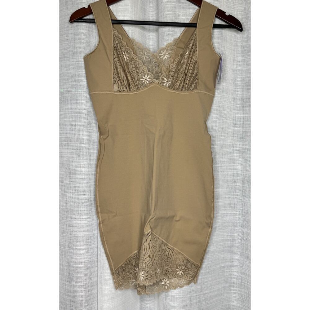 Simone Perele Top Model Full Shaper Slip Dress Size 3 MEDIUM Nude Firm Control
